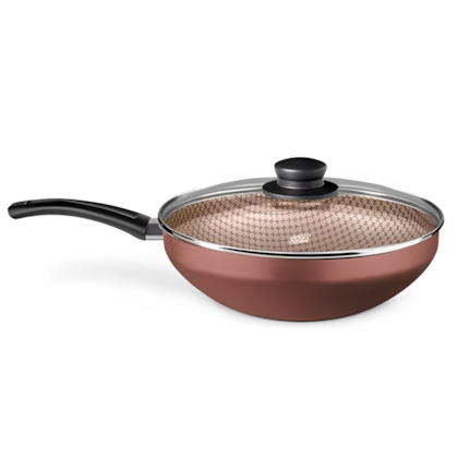 Panela Wok Flora Super Flon em Alumínio 24cm 2,8L Chocolate 9197 MTA