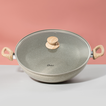 Panela Wok Marble Cerâmic Antiaderente Em Alumínio 34cm 7,0L Cinza Dust 138598.02 Oster-a23f7f2d-8265-41df-9163-91aa14634ef1