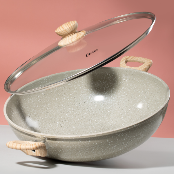 Panela Wok Marble Cerâmic Antiaderente Em Alumínio 34cm 7,0L Cinza Dust 138598.02 Oster-c724185e-10ab-4a2a-ab97-6816d8656908