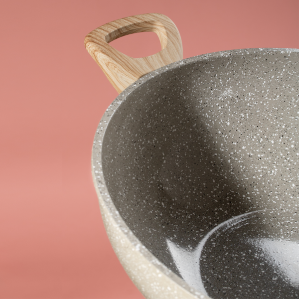 Panela Wok Marble Cerâmic Antiaderente Em Alumínio 34cm 7,0L Cinza Dust 138598.02 Oster-938b956e-d977-4100-9c75-af48a6dc2431