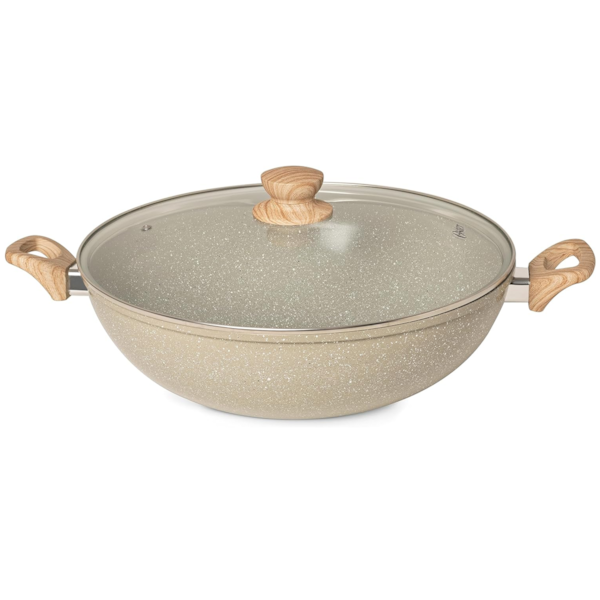 Panela Wok Marble Cerâmic Antiaderente Em Alumínio 34cm 7,0L Cinza Dust 138598.02 Oster-9f809999-fbdb-4418-85c2-26c55186e54c