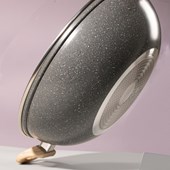 Panela Wok Marble Cerâmic Antiaderente Em Alumínio 34cm 7,0L Dark Grey 138303.02 Oster