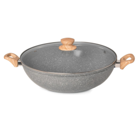 Panela Wok Marble Cerâmic Antiaderente Em Alumínio 34cm 7,0L Dark Grey 138303.02 Oster