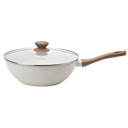 Panela Wok Style Cook Cerâmica Alumínio com Indução 28cm 4,15L Mármol 8755 Mimo Style