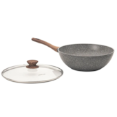 Panela Wok Style Cook Cerâmica em Alumínio Indução 28cm 4,15L Grafito 8828 Mimo Style