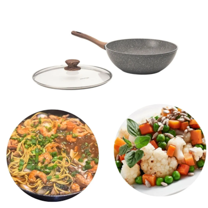 Panela Wok Style Cook Cerâmica em Alumínio Indução 28cm 4,15L Grafito 8828 Mimo Style-2feeec8b-9110-4298-9819-d7f7167cafbc