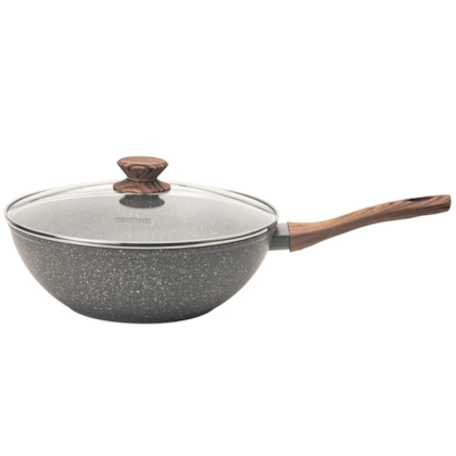 Panela Wok Style Cook Cerâmica em Alumínio Indução 28cm 4,15L Grafito 8828 Mimo Style