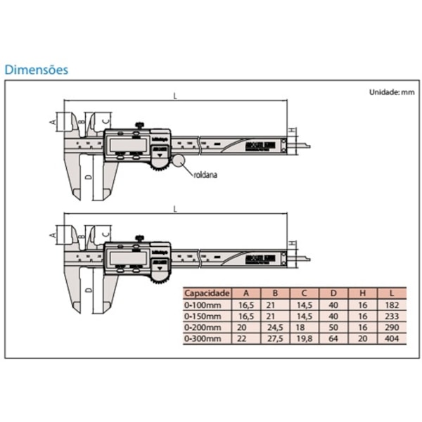 Paquímetro Digital Absolute 300mm 0,01mm Sem Saída de Dados 500-193-fa691df0-97f9-4e4f-8456-a6bbb4240b07