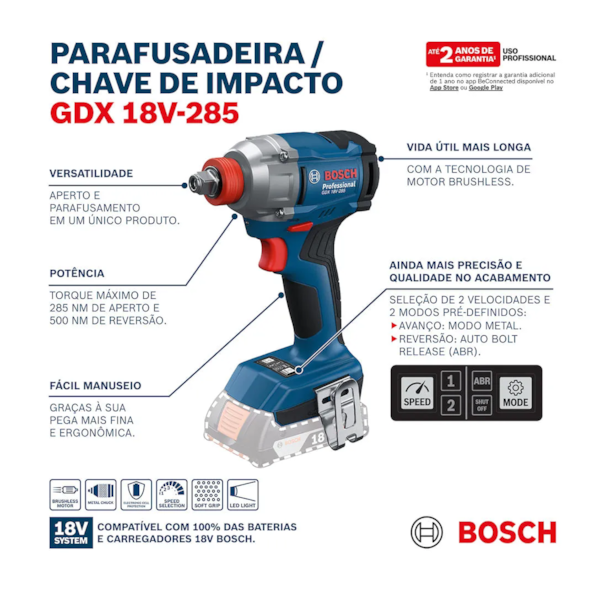 Parafusadeira e Chave De Impacto 18V S/BAT 06019N21E5 Bosch -69c53b08-ec3b-466e-8be1-319537776d49