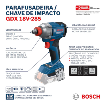 Parafusadeira e Chave de Impacto GDX 18V-285+MAL+2B Bosch-4964cf8f-2843-43c7-8af5-6b615bedac3e