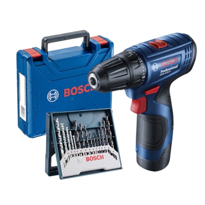 Parafusadeira e Furadeira a Bateria 12V GSR 120-LI com 1 Bateria e Kit Brocas Bosch	