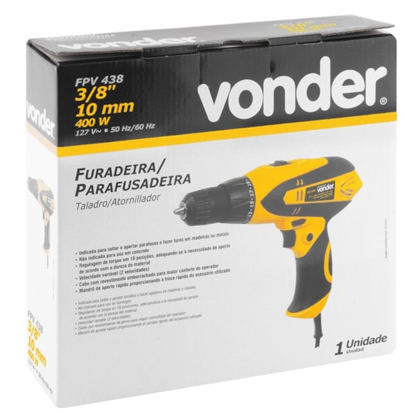 Parafusadeira Furadeira 3/8