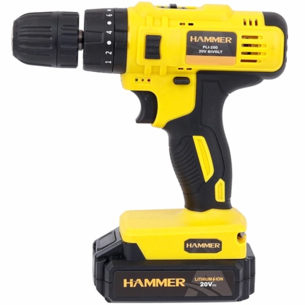 Parafusadeira/Furadeira a Bateria 20V 3/8 Pol. com Carregador e 2 Bat. - HAMMER-GYPLI200-32ca6d15-a610-49a7-bcfd-2ec521b64376