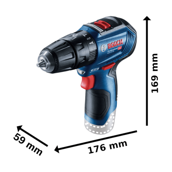 Parafusadeira Furadeira Impacto a Bateria 12v + 1 Bateria 12v; Carregador e Maleta GSB 12V-30 Bosch-74e50c2e-8ee0-433f-a730-66aa7e95a579