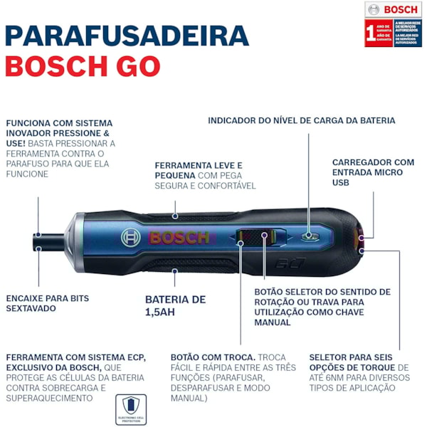 Parafusadeira Go à Bateria 3,6V Com Kit Bosch-8400750b-791c-4a99-8621-23bf0a1c45be
