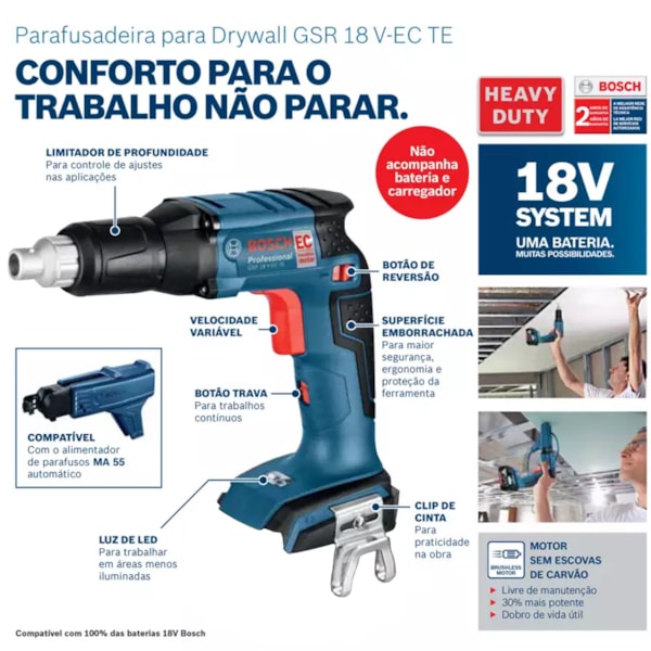 Parafusadeira para Drywall e Gesso GSR 18V-EC TE 18v Brushless Sem Bateria Bosch-8ec41439-83dd-4084-b4f2-69f4563c0b07