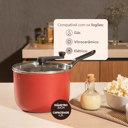 Pipoqueira Pic Poc Pro-Flon Especiarias Em Alumínio 20cm 4,2L Cereja 7102/157 Brinox-e0f5fb94-d8e7-4269-9e7c-7a0087c92e1b