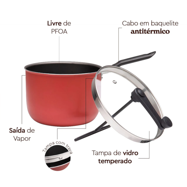 Pipoqueira Pic Poc Pro-Flon Especiarias Em Alumínio 20cm 4,2L Cereja 7102/157 Brinox-2fa1a915-7f0b-41e7-8280-04c467e9da8b