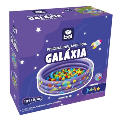 Piscina Inflável 101L 1,02MT Galáxia 50 Bolas Acessórios Bel-0a1f6de4-19b2-4b39-abca-b597535dc39e