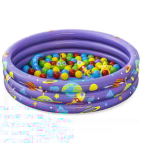 Piscina Inflável 101L 1,02MT Galáxia 50 Bolas Acessórios Bel