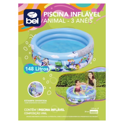 Piscina Inflável Infantil 148L  Animais BelFix 129900-564e9302-fde7-4d2f-8bac-ed8d99c22509