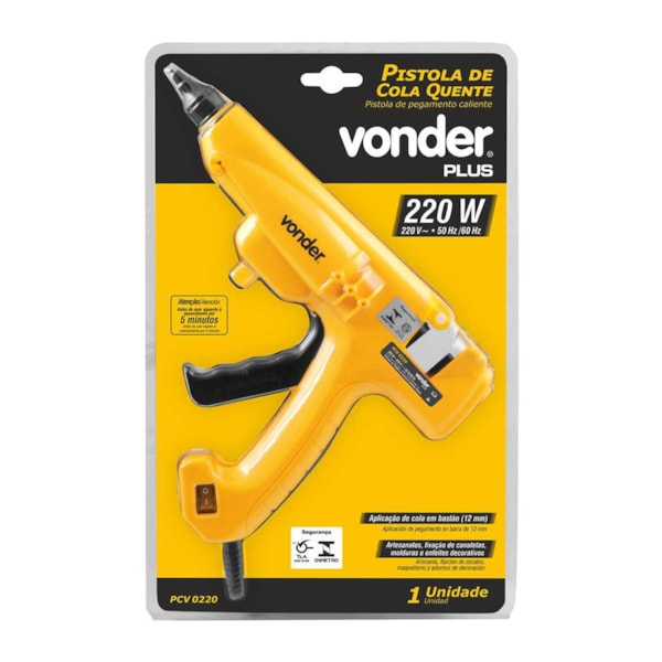 Pistola de Cola Quente 220W PCV0220 Plus 220V 3099100220 Vonder-59c0699e-22db-468e-94c8-ebb11b3dafc5