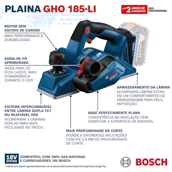 Plaina Manual Professional a Bateria 18V + Lâmina de corte e Coletor de Pó GHO 185-LI Bosch -d3d8338d-f880-44e0-ba92-9d99f9d99492