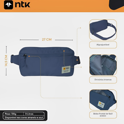 Pochete Shoulder Bag 3L Foxy em Poliéster Com 2 Bolsos Azul 202051-AZ Nautika-cf50de9f-450f-4ab1-8189-ffadae909ef1