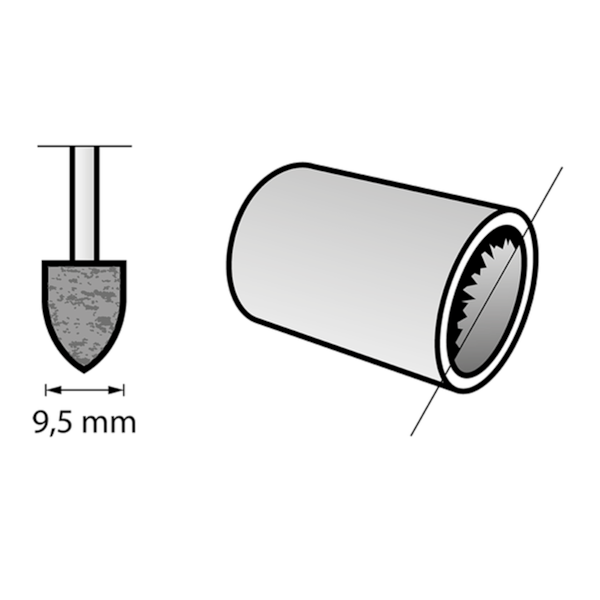 Ponta Cônica Óxido de Alumínio Esmerilhar 3/8