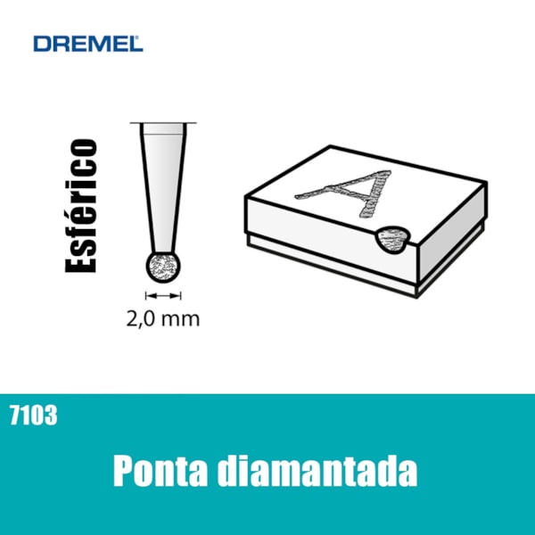 Ponta Diamantada 7103 Esférica 5/64 Pol. 26157103A Dremel -3683e55e-2703-4492-9dc5-2140e8149925