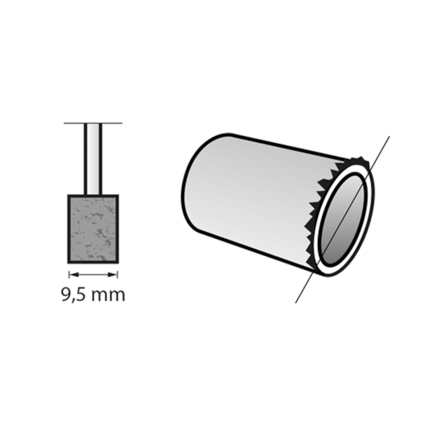 Ponta Montada Óxido de Alumínio  9,5mm 3/8