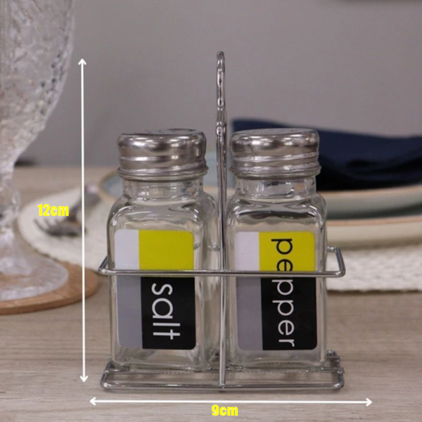 Porta-Condimento de Ferro Com 2 Frascos de Vidro Salt & Pepper PCON-025 Hauskraft-bb96606f-0f53-4581-94d9-6dce531def8a