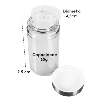 Porta Condimentos Redondo Giratório em Aço Inox Com 16 frascos de vidro 80g GH408 Globalmix-48135448-bf44-4801-81a4-d365fb4c8c43