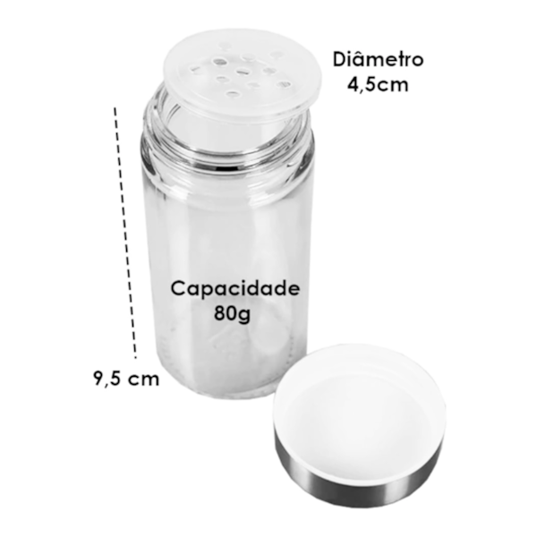 Porta Condimentos Redondo Giratório em Aço Inox Com 16 frascos de vidro 80g GH408 Globalmix-efb8df21-b244-420a-8075-57b940ea0737