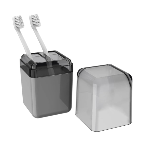 Porta Escova de Dentes Cube Com Tampa Cinza Fumê 20877/0116 Coza -9e541077-3b2e-435d-bbcb-f1d4cbf5c8e9