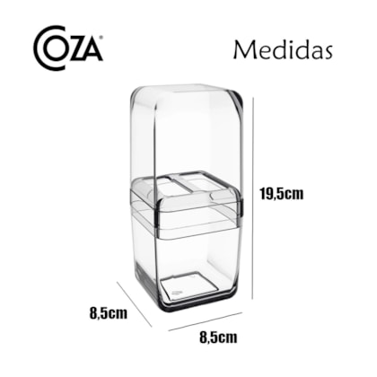 Porta Escova De Dentes Cube com Tampa Cristal 20877/0009 Coza -ed104a5e-7aad-4366-a02d-59f644cb609b
