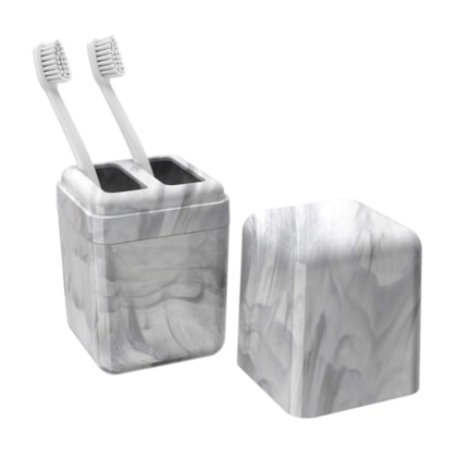 Porta Escova de Dentes Cube Com Tampa Mármore 20877/0480 Coza -8561461a-204d-4b03-ac1c-93655d0eec4e