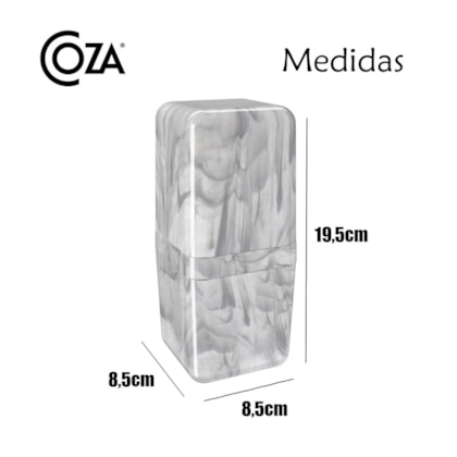 Porta Escova de Dentes Cube Com Tampa Mármore 20877/0480 Coza -5034bdb4-1c82-43d9-9191-861142e5322e