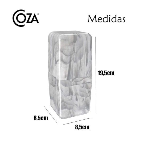 Porta Escova de Dentes Cube Com Tampa Mármore 20877/0480 Coza -3998551d-80c1-421c-8078-a7d199d131b2