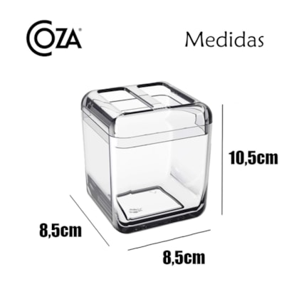 Porta Escova de Dentes Cube Slim Banho Cristal 20877/0009 Coza -4eb475b7-1b80-4097-9de5-3105da72328a