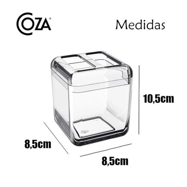 Porta Escova de Dentes Cube Slim Banho Cristal 20877/0009 Coza -a4788d33-154a-4419-9e4b-be44d7ddddd3