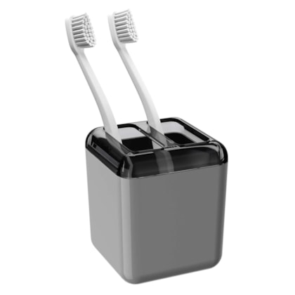 Porta Escova De Dentes Cube Slim Cinza Fumê 20876/0116 Coza-3c5b529b-fe13-4291-a72c-be1d50f0aac3