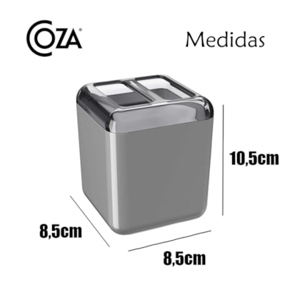 Porta Escova De Dentes Cube Slim Cinza Fumê 20876/0116 Coza-08c41796-b6a9-4a30-ab47-239338243bc4