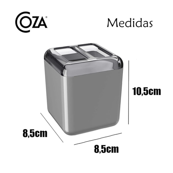 Porta Escova De Dentes Cube Slim Cinza Fumê 20876/0116 Coza-efef3ae1-1473-4217-878d-0886cd54d9ad