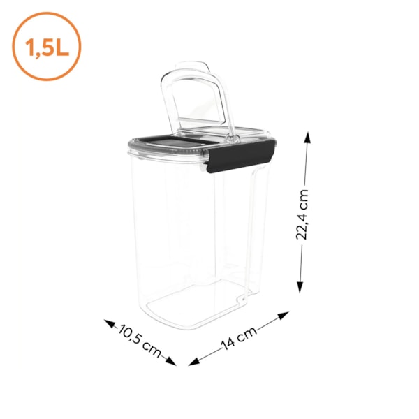 Porta Mantimentos Easy 1,5 Litros Cristal 10233/3009 Coza-951a84bd-630d-42dd-9d2d-c203592a6dad