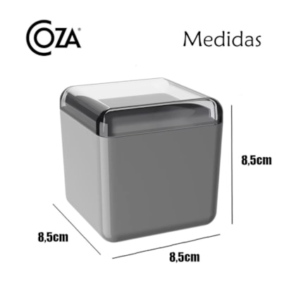 Porta Organizador Algodão e Cotonete Cube Cinza Fumê 20879/0116-09693436-923b-42c2-8fcb-a2eb136c0fe9