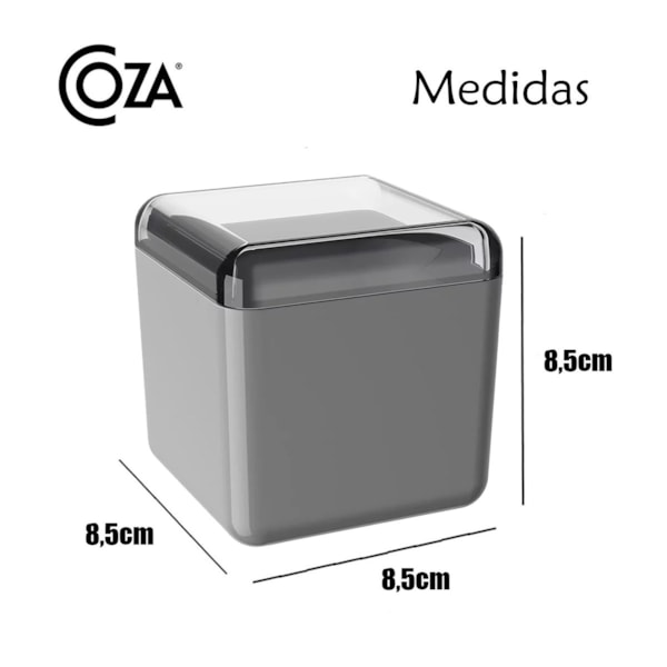 Porta Organizador Algodão e Cotonete Cube Cinza Fumê 20879/0116-53b2dfb0-415c-4d31-99bd-bd893900d758
