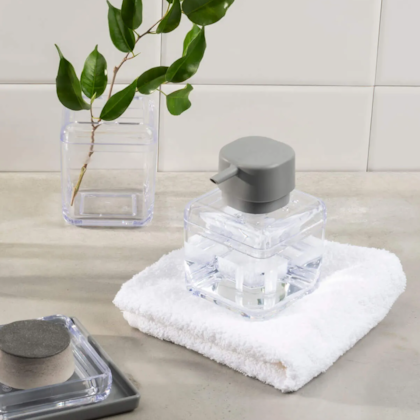 Porta Sabonete Líquido Cube 330ml Cinza Frio e Fumê 20878/0116 Coza-301ae72e-64d6-4f1c-9971-2e864701f5c2