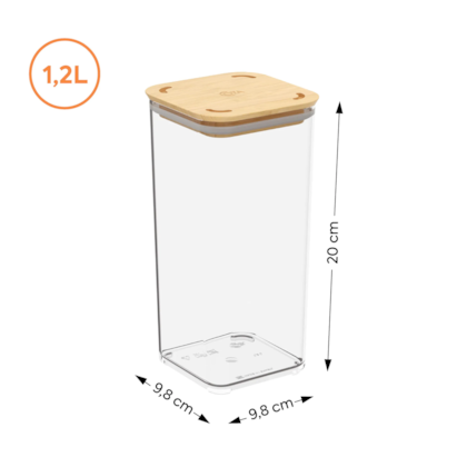 Pote hermético modo bambu 1,2L cristal 40642/3009 Coza-1f39b39a-1f72-403a-b1f5-2ce241f637b9
