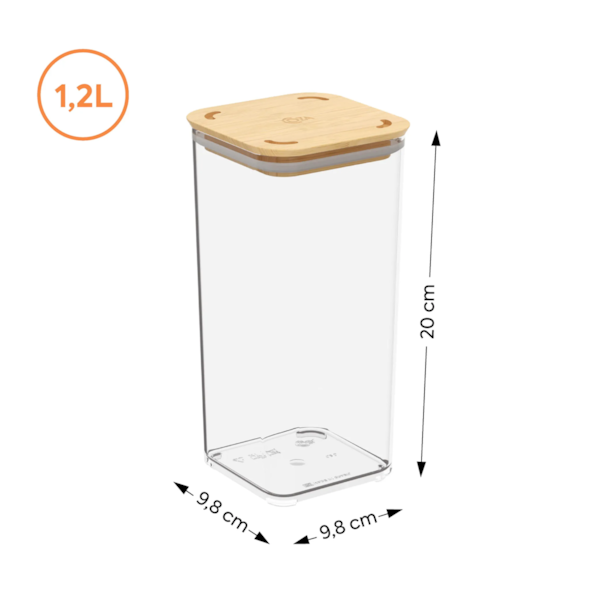 Pote hermético modo bambu 1,2L cristal 40642/3009 Coza-3c513f91-ed29-43f3-8a8d-cb96a1c5c7d3